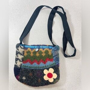 Handmade Felted Wool Purse handbag upcycle boho artsy